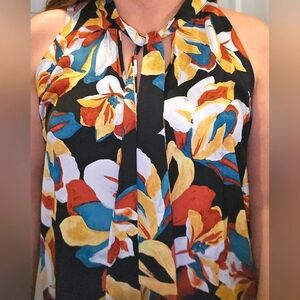 Floral Halter Neck Women Top Used In Good Condition